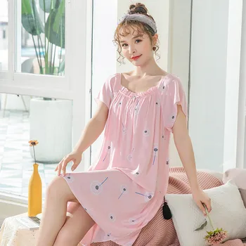 Summer Short Sleeve Sleep Gowns Sleepwear Women Nightwear Sleeping Dress Print Ladies Nightgowns Lingerie Nightwear Fdfklak
Summer Short Sleeve Sleep Gowns Sleepwear Women Nightwear Sleeping Dress Print Ladies Nightgowns Lingerie Nightwear Fdfklak