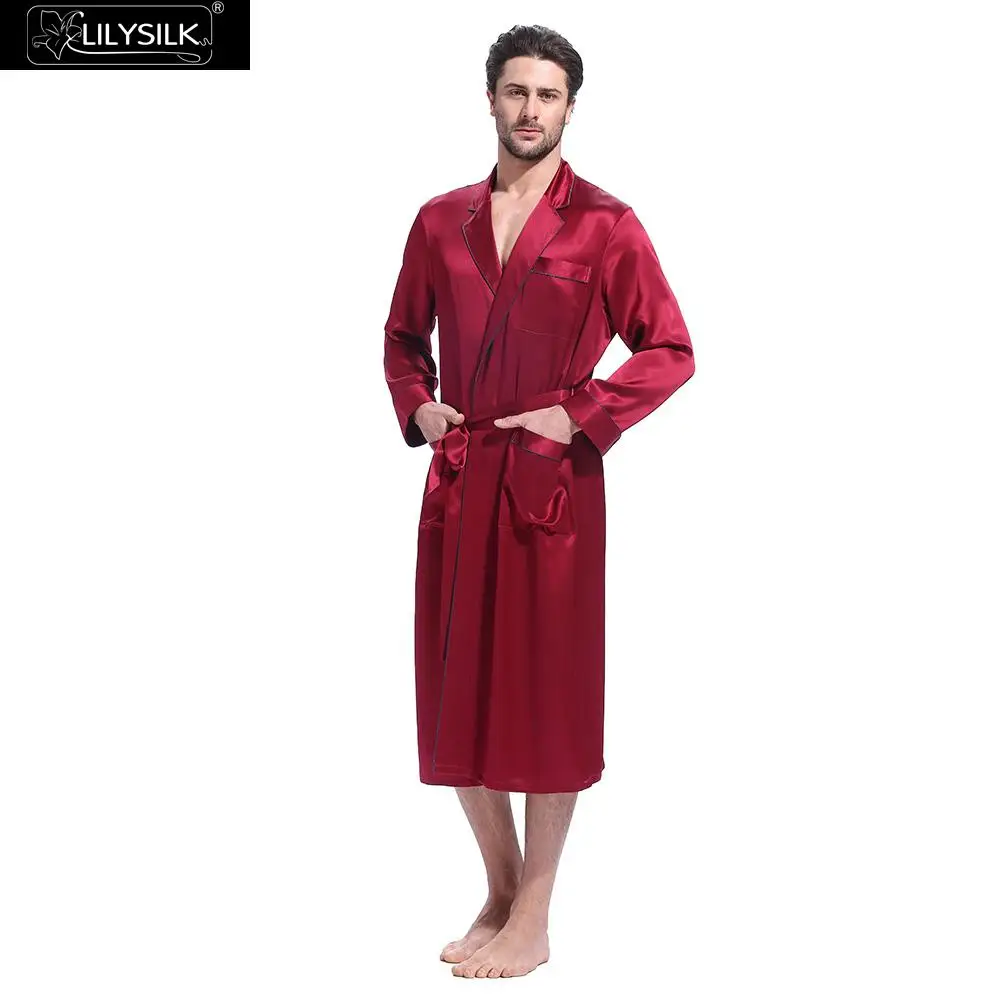 LilySilk Robe Bathrobe Sleepwear Kimono Male Silk Men Night Designer Long Sleeve Belt Pockets Brand Turn Down Collar
LilySilk Robe Bathrobe Sleepwear Kimono Male Silk Men Night Designer Long Sleeve Belt Pockets Brand Turn Down Collar