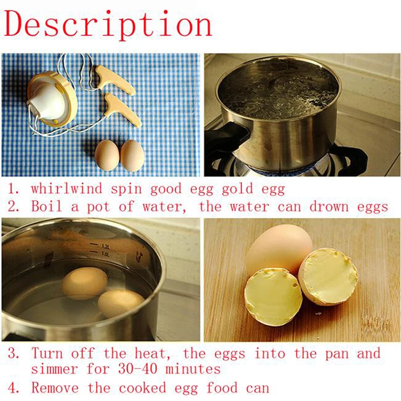 JX-LCLYL Golden Egg Maker Egg Shaker Scrambler Egg Yolk White Mixer Hand Kitchen Tool