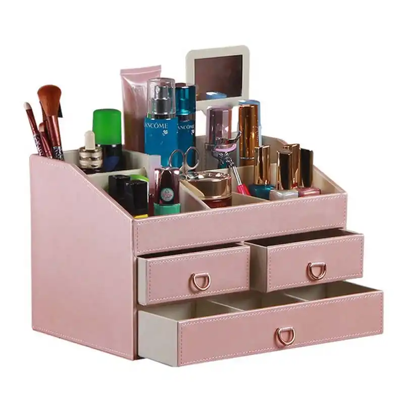 Makeup Organizer With Drawer Cosmetics Storage Box Jewelry
