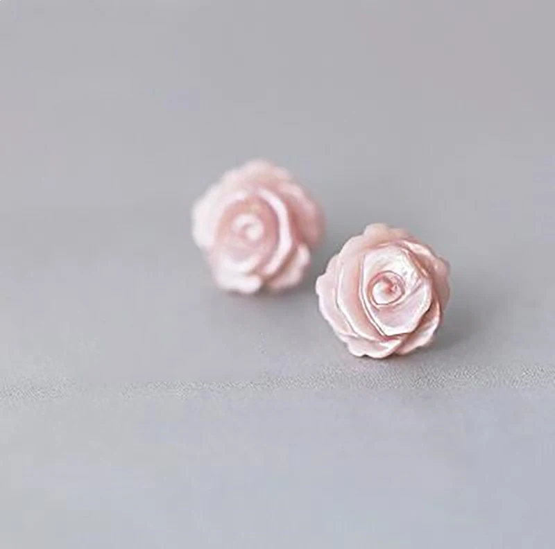 925 Sterling Silver Flower Stud Earrings For Women Minimalist Shell White Pink Rose Romantic Elegant Ear Ornaments Jewelry Gift
925 Sterling Silver Flower Stud Earrings For Women Minimalist Shell White Pink Rose Romantic Elegant Ear Ornaments Jewelry Gift