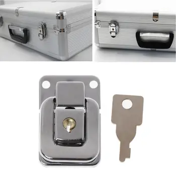 Metal Jewelry Box Lock Suitcase Buckles Toggle Hasp Latch Catch Clasp With Key