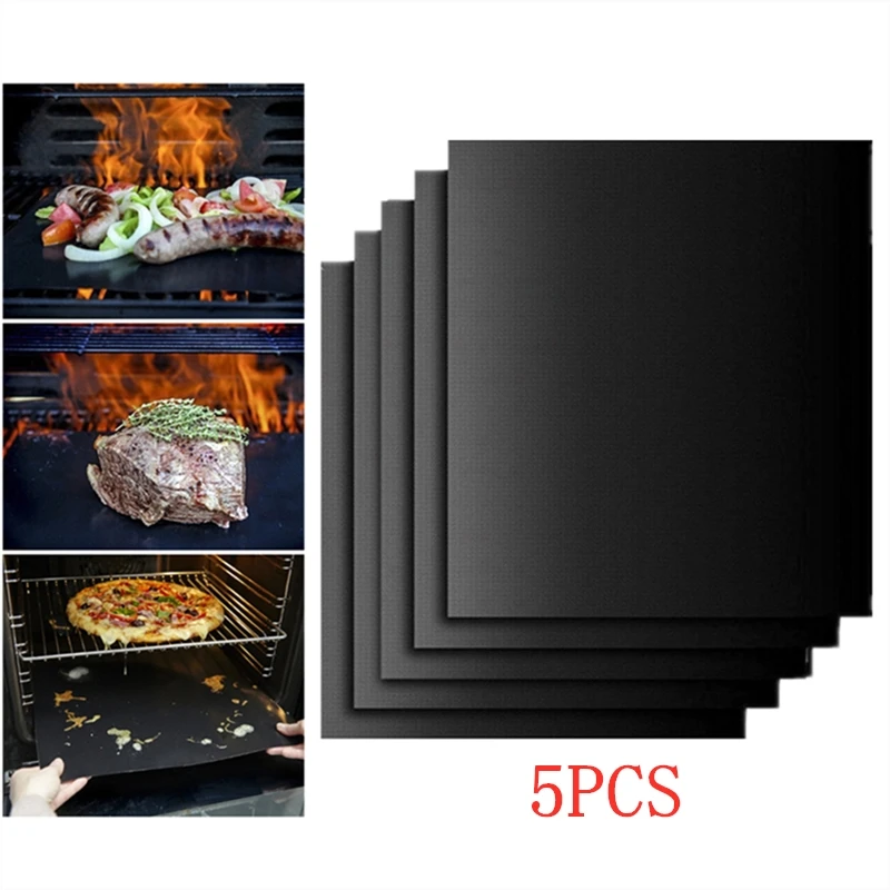 1//2pcs BBQ Grill Mat Reusable Non-stick Surface Easy Clean Baking Grilling HH