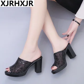 Fashion Peep Toe Sandals Women Shoes Thick Heel Slippers Women's Summer High Heel 9CM Platform Female Sandals Casual Flip Flops
Fashion Peep Toe Sandals Women Shoes Thick Heel Slippers Women's Summer High Heel 9CM Platform Female Sandals Casual Flip Flops