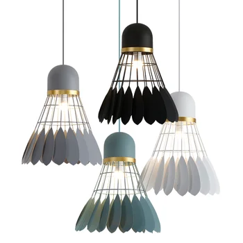 Modern personality iron badminton E27 LED bulb pendant light fixture home deco living room macaron body color pendant lamp
Modern personality iron badminton E27 LED bulb pendant light fixture home deco living room macaron body color pendant lamp