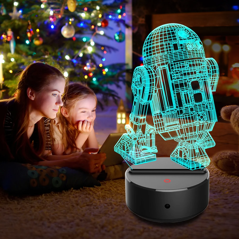 Robot 3D Visual Illusion Lamp Transparent Acrylic Night Light LED Lamp 7 Color Changing Touch Table Lamp Kids Lava Bed Lamp Gift
Robot 3D Visual Illusion Lamp Transparent Acrylic Night Light LED Lamp 7 Color Changing Touch Table Lamp Kids Lava Bed Lamp Gift