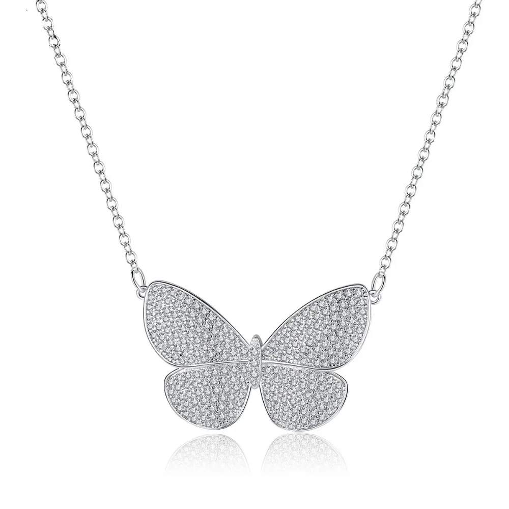Luxury Delicate Elegant Butterfly Pendant Necklace Wedding Party Jewelry Champagne gold Paved Zircoina Crystal Girl Gift
Luxury Delicate Elegant Butterfly Pendant Necklace Wedding Party Jewelry Champagne gold Paved Zircoina Crystal Girl Gift