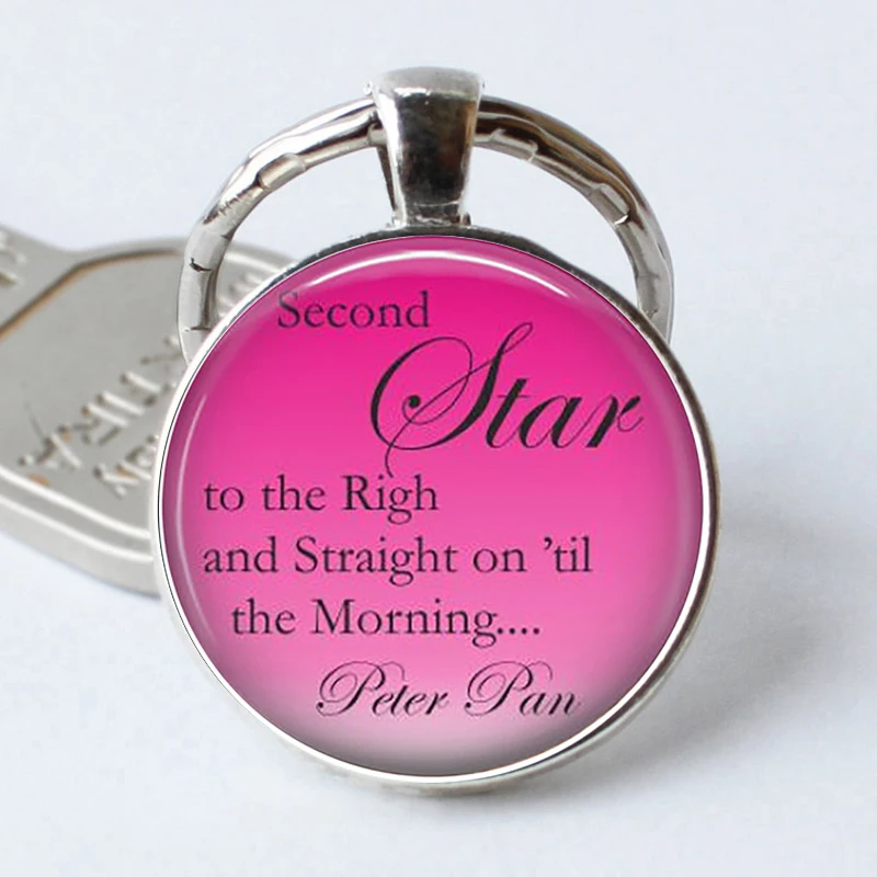 PETER PAN Quote Keychain Peter Pan Keyring Second Star... Glass Cabochon Jewelry Gift Key Chain Ring
PETER PAN Quote Keychain Peter Pan Keyring Second Star... Glass Cabochon Jewelry Gift Key Chain Ring