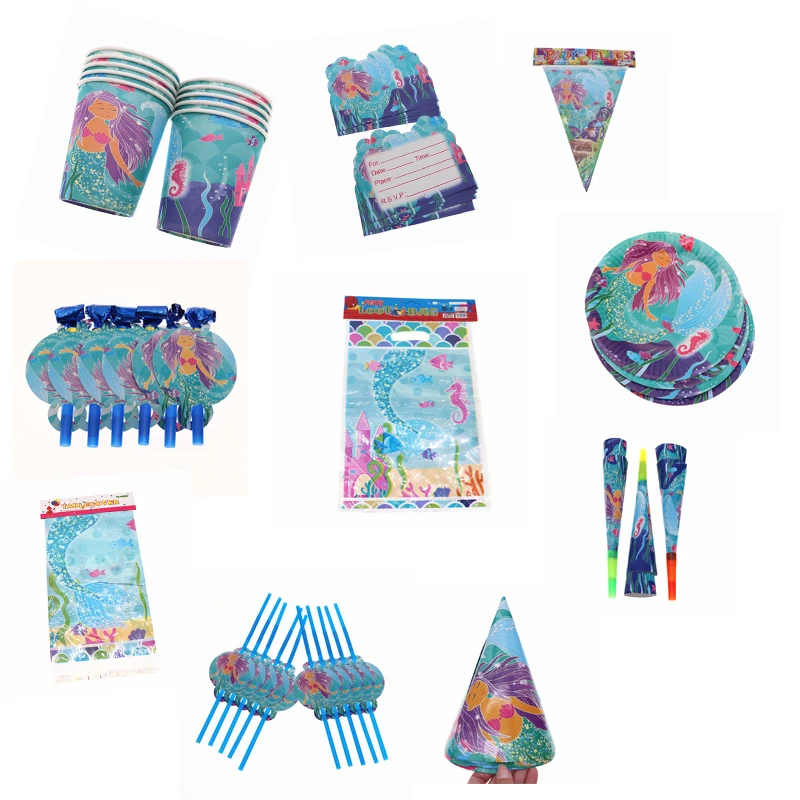 Cartoon Mermaid Princess Birthday Party Decoration Kids Fork Plate Cup Napkin Wedding Baby Shower Supplies Party Favor
Cartoon Mermaid Princess Birthday Party Decoration Kids Fork Plate Cup Napkin Wedding Baby Shower Supplies Party Favor