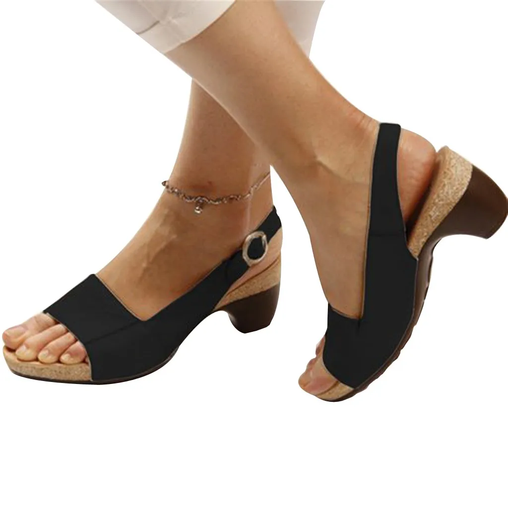 SAGACE Rome Women Summer Thick Heel Print Sandals Pumps Ankle Buckle Open Toe Casual Shoes women sandals shoes woman july 4
SAGACE Rome Women Summer Thick Heel Print Sandals Pumps Ankle Buckle Open Toe Casual Shoes women sandals shoes woman july 4