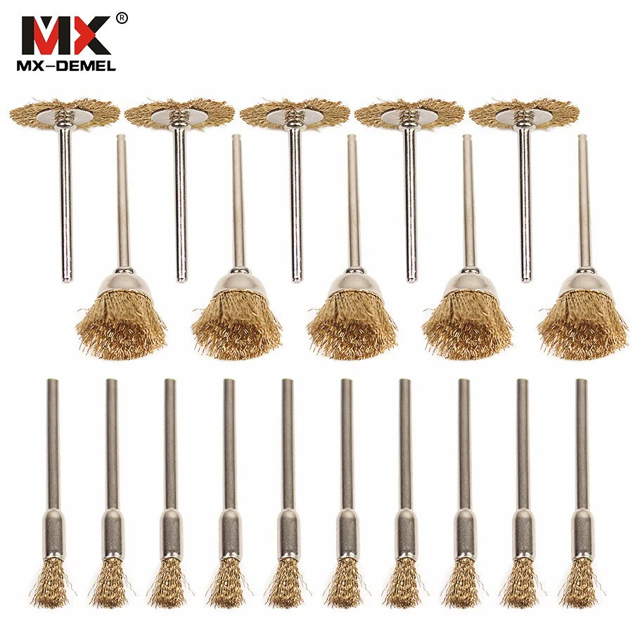 20pcs Brass Steel Wheel Dremel Wire Brush Set Dremel Tools Accessories Burr Abrasive Head Deburring Drill Tools Wheel
20pcs Brass Steel Wheel Dremel Wire Brush Set Dremel Tools Accessories Burr Abrasive Head Deburring Drill Tools Wheel