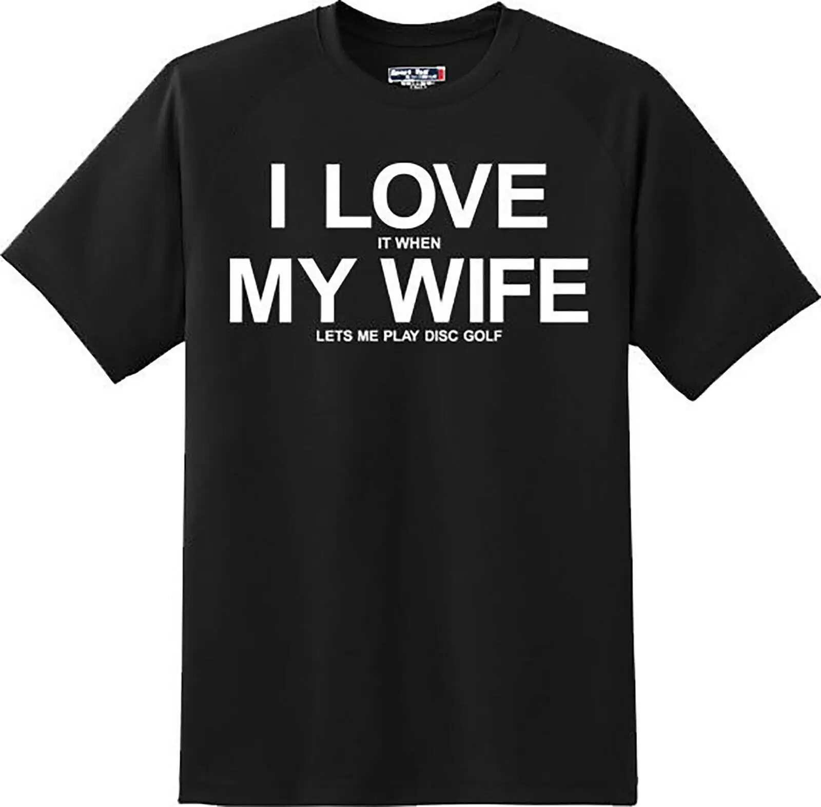 Фото Забавная футболка с надписью I love My Wife Disc Golf для мужчин | Мужская одежда