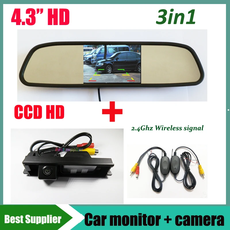 HD Автомобильный монитор + 2 4G беспроводной сигнал CCD Автомобильная камера заднего