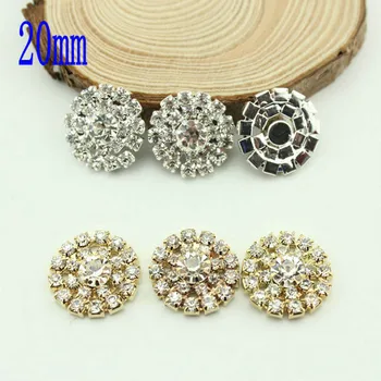 

Free Shipping Wholesale 20mm Flat Back Rhinestone Button For Hair Flower Wedding Invitation 40pcs/lot BHP17020