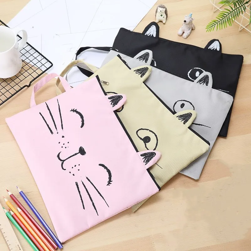 Фото Cute Cat Canvas A4 папка для документов бизнес-файлов бумажный органайзер | Папка для файлов (33061311168)