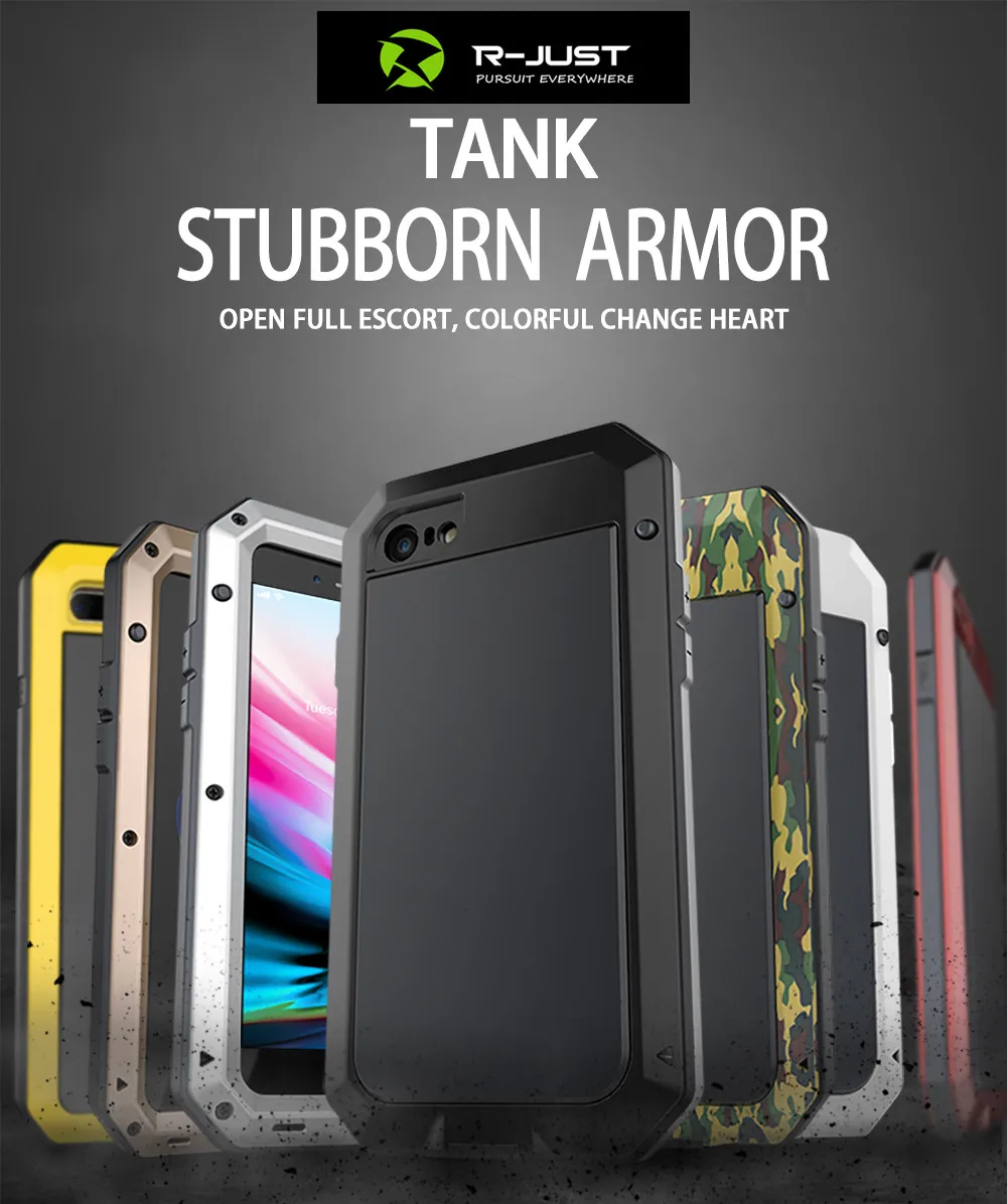 Luxury Armor Metal Aluminum Phone Case for iPhone XS iPhoneMAX iPhoneXR iPhoneX iPhone7 Full Body Cover Shockproof