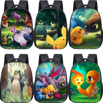 12-inch Popular Print Bag For Kindergarten Boys Girls Pokemon Pikachu Charmander Snorlax Eevee Backpack Preschool Cartoon Bags
12-inch Popular Print Bag For Kindergarten Boys Girls Pokemon Pikachu Charmander Snorlax Eevee Backpack Preschool Cartoon Bags