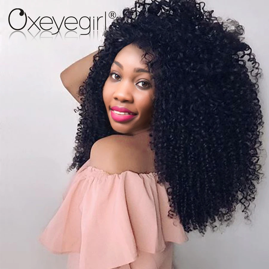 Oxeye Girl Brazilian Kinky Curly Weave Human Hair Bundles 3 Bundle