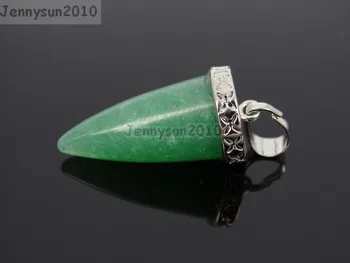 Natural Green Aventurine Gems Stones Pointed Cone Spike Horn Tusk Tooth Silver Pendant Charm Beads Necklace Jewelry 10Pcs/Pack
Natural Green Aventurine Gems Stones Pointed Cone Spike Horn Tusk Tooth Silver Pendant Charm Beads Necklace Jewelry 10Pcs/Pack