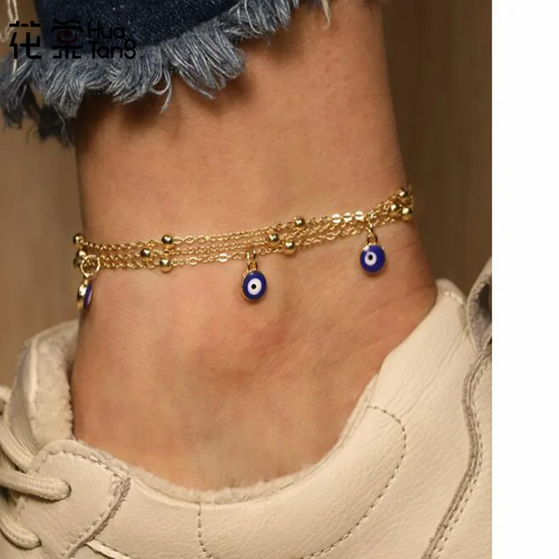 HuaTang Bohemian Gold Color Blue Round Anklets Multi-layer Simple Style Anklet Foot Chains For Women Beach Anklet Jewelry 3933
HuaTang Bohemian Gold Color Blue Round Anklets Multi-layer Simple Style Anklet Foot Chains For Women Beach Anklet Jewelry 3933