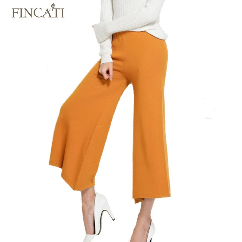Fincati 2018 Women's Autumn Winter Knitted Cashmere Blend Elegant Wide Leg Pantalon femme High Elastic Ankle-Length Pants
Fincati 2018 Women's Autumn Winter Knitted Cashmere Blend Elegant Wide Leg Pantalon femme High Elastic Ankle-Length Pants