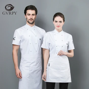 2019 New Summer Unisex Double-breasted Chef Jacket Overalls Food Service Restaurant Kitchen Hotel Solid Color Overalls Shirt
2019 New Summer Unisex Double-breasted Chef Jacket Overalls Food Service Restaurant Kitchen Hotel Solid Color Overalls Shirt