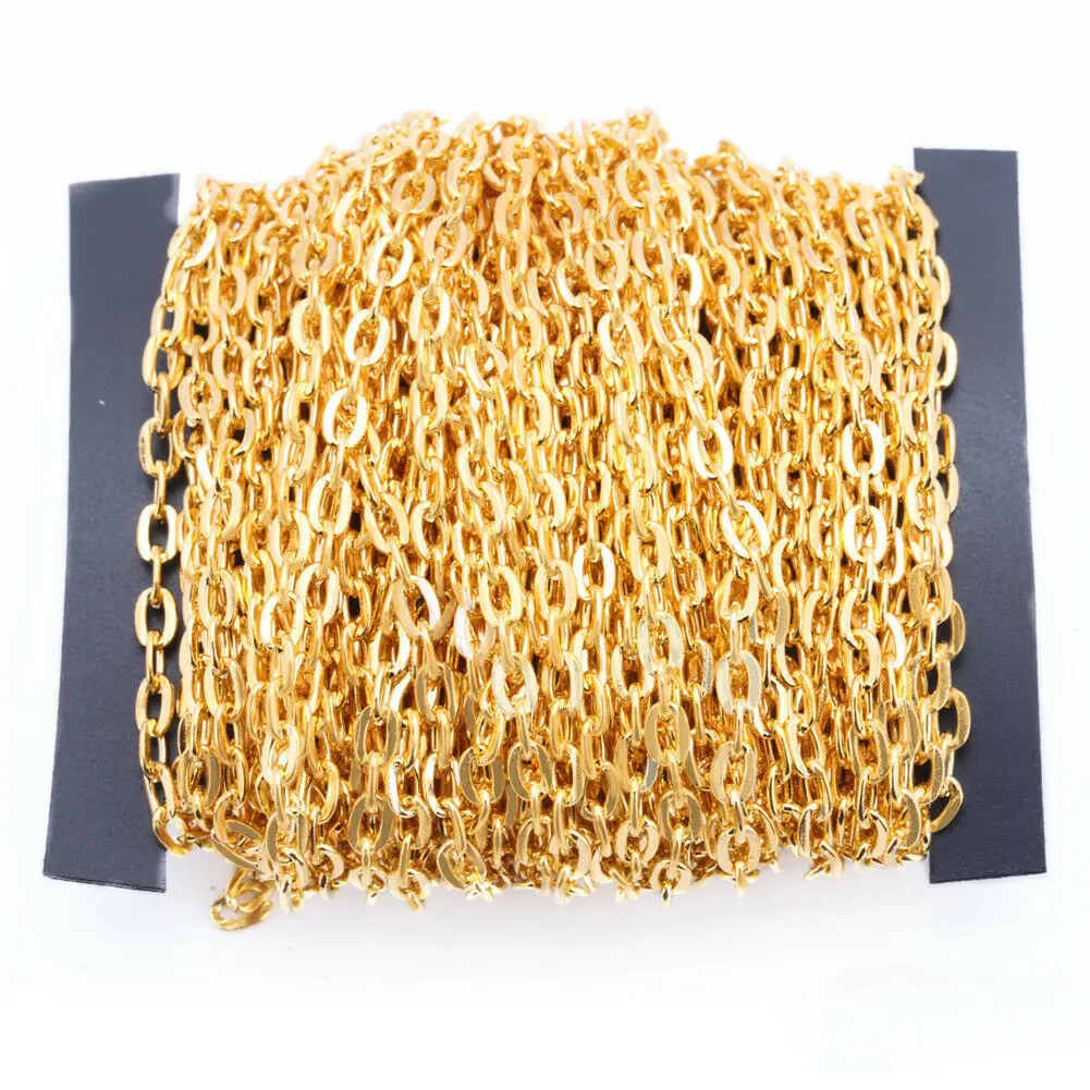 Wholesale 10 Meters/lot 2x3mm/3x4mm/5x8mm Flat Cable Chain Oval Rolo Link Chain Necklace Chains for DIY Jewelry Making Findings
Wholesale 10 Meters/lot 2x3mm/3x4mm/5x8mm Flat Cable Chain Oval Rolo Link Chain Necklace Chains for DIY Jewelry Making Findings