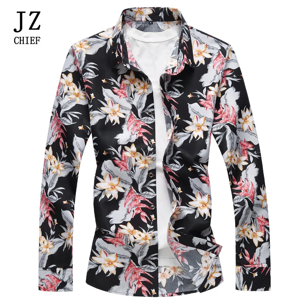 JZ CHIEF Spring Long Sleeve Printed Shirt Men Casual Party Clothing High Quality Male Flower Shirt Business Club Shirt Plus Size
JZ CHIEF Spring Long Sleeve Printed Shirt Men Casual Party Clothing High Quality Male Flower Shirt Business Club Shirt Plus Size