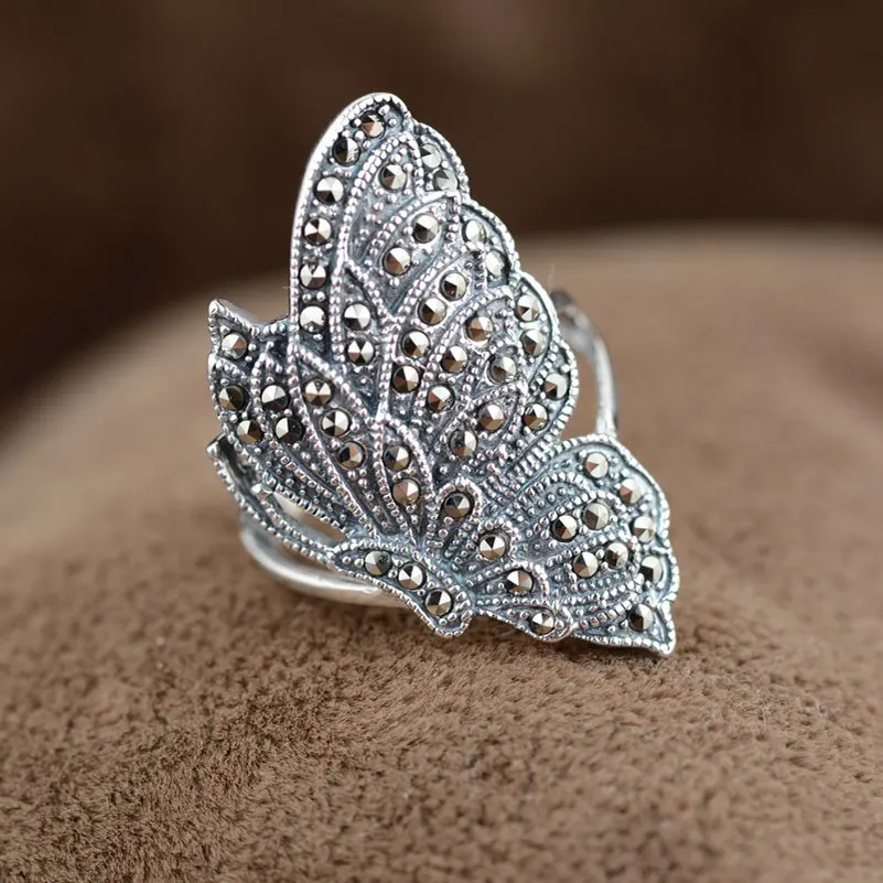 FNJ MARCASITE Butterfly Ring 925 Sterling Silver size 6-8 anillos S925 Thai Silver Rings for Women Men Jewelry
FNJ MARCASITE Butterfly Ring 925 Sterling Silver size 6-8 anillos S925 Thai Silver Rings for Women Men Jewelry