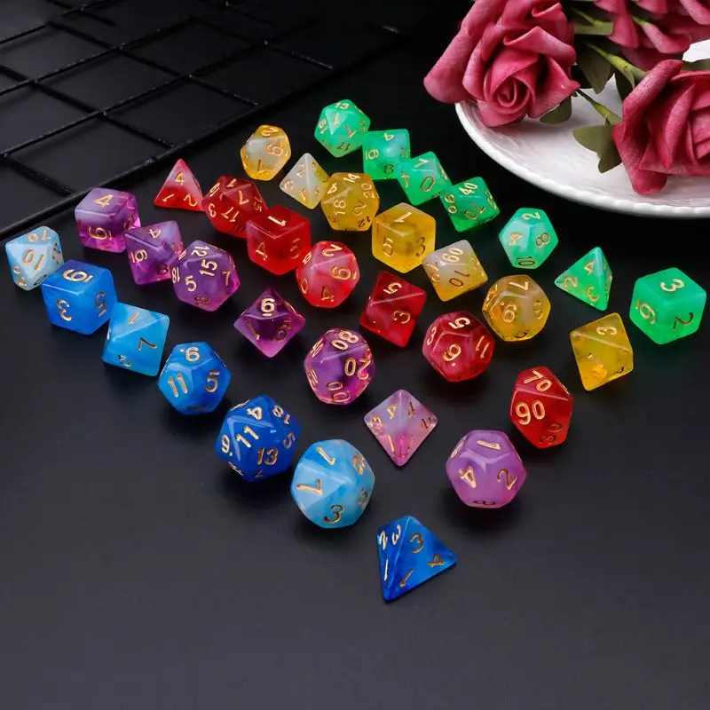 7pcs/set Polyhedral Sided Dice D4 D6 D8 D10 D12 D20 Acrylic Digital Dice For Dungeons&Dragon D&D RPG Poly Table Game
7pcs/set Polyhedral Sided Dice D4 D6 D8 D10 D12 D20 Acrylic Digital Dice For Dungeons&Dragon D&D RPG Poly Table Game