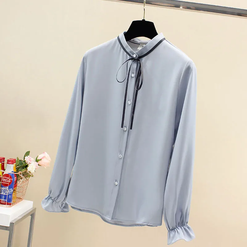 New Women Blouses long sleeved casual lady shirt chiffon OL office woman fashion stand collar Blusas Tops DD2222
New Women Blouses long sleeved casual lady shirt chiffon OL office woman fashion stand collar Blusas Tops DD2222