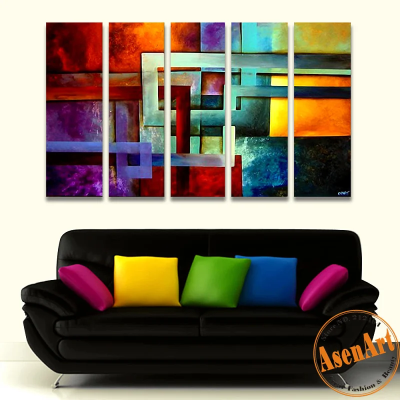Modern Unframed Geometric Painting 5pcs/set Hand Painted Oil Painting Abstract Wall art for Living Room Poster and prints
Modern Unframed Geometric Painting 5pcs/set Hand Painted Oil Painting Abstract Wall art for Living Room Poster and prints
