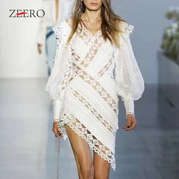 High-end Custom Runway Women Patchwork Lace Dress Vintage Female Sexy Hollow Out Lantern Sleeve Asymmetrical Party Dress Vestido
High-end Custom Runway Women Patchwork Lace Dress Vintage Female Sexy Hollow Out Lantern Sleeve Asymmetrical Party Dress Vestido