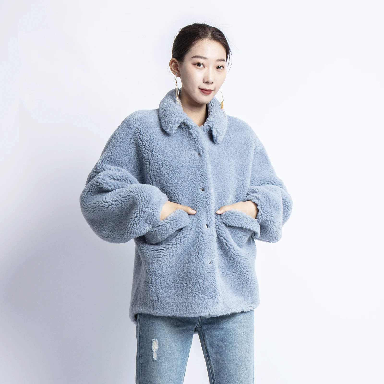 Женское пальто с искусственным мехом Abrigos mujer invierno короткая плюшевая куртка из