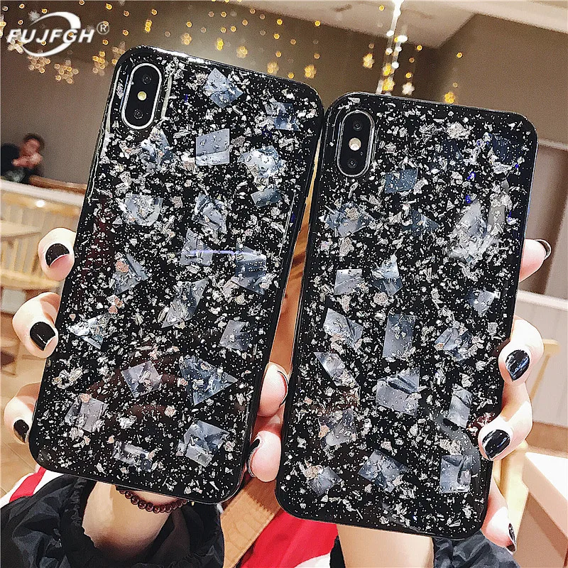 New Luxury Tin Foil Shell Pattern Sequined Marble Case For iPhone 8 7 6 Plus X Soft TPU Case For iPhone X XS Max XR Flash Case
New Luxury Tin Foil Shell Pattern Sequined Marble Case For iPhone 8 7 6 Plus X Soft TPU Case For iPhone X XS Max XR Flash Case