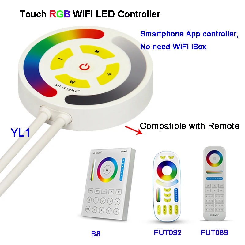 Miboxer YL1 2.4G RGB WiFi Touch Alexa Voice App circular voice lamp belt LED controller,FUT092/FUT089 2.4G wirless remote
Miboxer YL1 2.4G RGB WiFi Touch Alexa Voice App circular voice lamp belt LED controller,FUT092/FUT089 2.4G wirless remote
