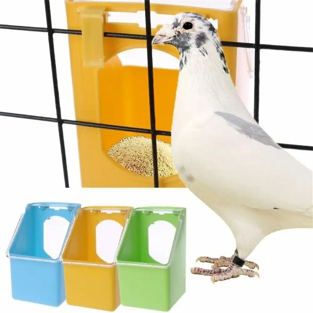 Bird Pigeons Cage Dispenser Hanging Feeding Box Parrot Water