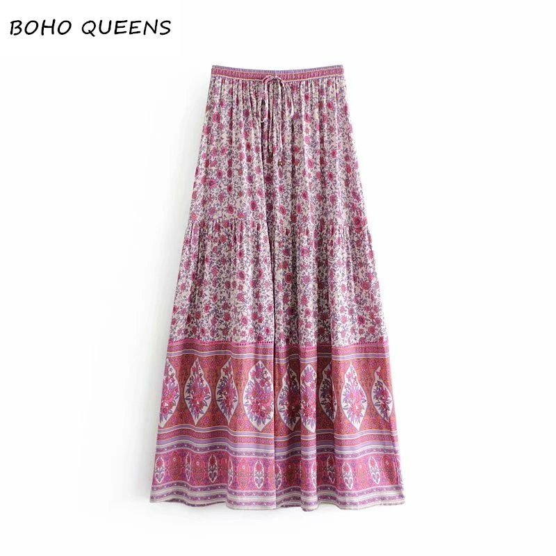 Vintage chic fashion women Hippie beach Bohemian floral print skirt High Elastic Waist Maxi A-Line Boho Skirt Femme
Vintage chic fashion women Hippie beach Bohemian floral print skirt High Elastic Waist Maxi A-Line Boho Skirt Femme
