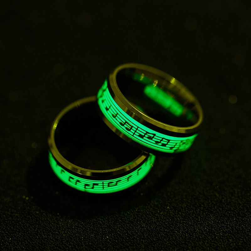 Creative Stainless Steel Musical Notes Luminous Ring For Men Women Glow In Dark Wedding Jewelry Fashion Classic Romantic Rings
Creative Stainless Steel Musical Notes Luminous Ring For Men Women Glow In Dark Wedding Jewelry Fashion Classic Romantic Rings