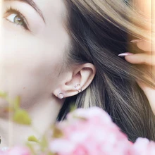 Pendientes de moda Coreana de acero inoxidable para mujer, pendientes de Pin redondos pequeños, joyería 2019(China)