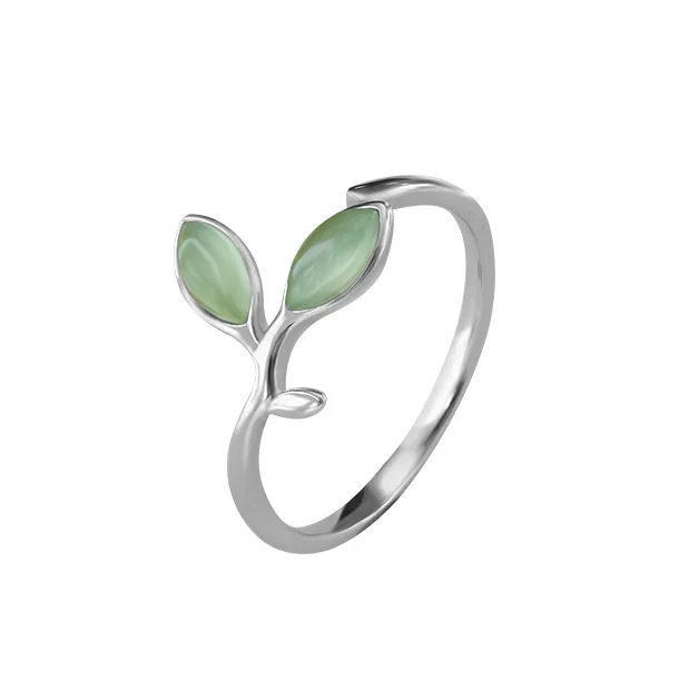 Daisies 925 Sterling Silver Green Opal Leaves Ring Fashion Wedding Party Plant Leaf Open Finger Statement Jewelry
Daisies 925 Sterling Silver Green Opal Leaves Ring Fashion Wedding Party Plant Leaf Open Finger Statement Jewelry