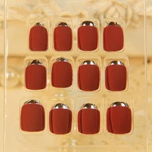 Press to use easy DIY Nail Art Pre-designed Matte Surface False Designed Nail Red Silver Moo Opposite French Nail Tips Z096
Press to use easy DIY Nail Art Pre-designed Matte Surface False Designed Nail Red Silver Moo Opposite French Nail Tips Z096