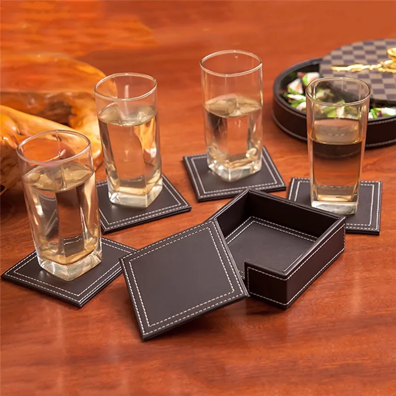 6 Pcs Home Placemat for Dining Table Table Drink Coasters Cup Mat Double-deck Leather Coasters Cup Placemat Coaster Holder
6 Pcs Home Placemat for Dining Table Table Drink Coasters Cup Mat Double-deck Leather Coasters Cup Placemat Coaster Holder