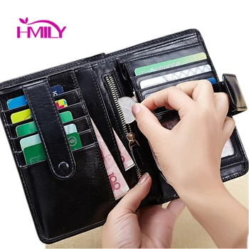 Oil Wax Genuine Leather Wallet Short Ladies Fashion Vintage Purses New High Quality Women Coin Purse Large Capacity Vertical
Oil Wax Genuine Leather Wallet Short Ladies Fashion Vintage Purses New High Quality Women Coin Purse Large Capacity Vertical