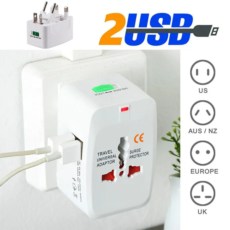 2019 New Multi-Function Universal Travel Socket 2 USB Power Charger Electric Plug Power Socket Adapter International Adapter
2019 New Multi-Function Universal Travel Socket 2 USB Power Charger Electric Plug Power Socket Adapter International Adapter