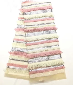 (5yards/pc) high quality African French net lace fabric with fashion tassels and sequins for attractive party dress FLZ021
(5yards/pc) high quality African French net lace fabric with fashion tassels and sequins for attractive party dress FLZ021