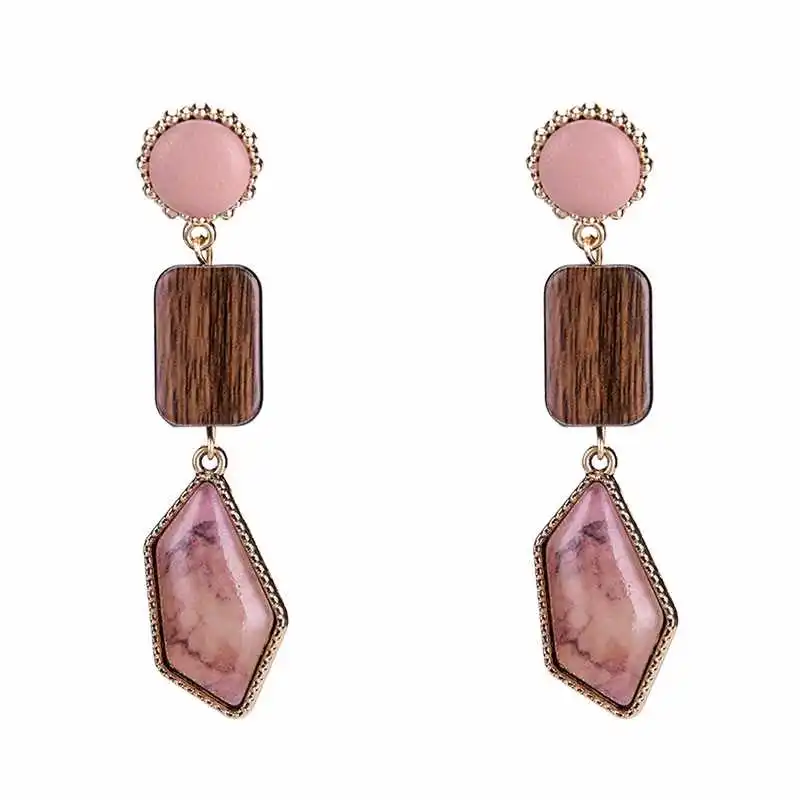 Korean Style New Retro Fashion Wood and Stone Statement Earrings Ethnic Bohemia Drop Dangle Earrings for Women
Korean Style New Retro Fashion Wood and Stone Statement Earrings Ethnic Bohemia Drop Dangle Earrings for Women