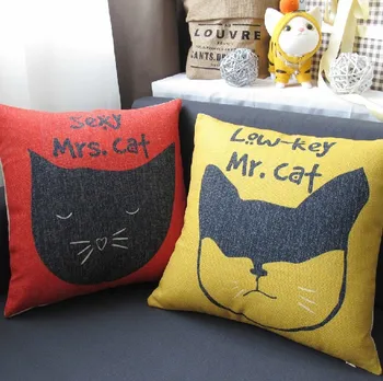 lovers couple Mr.Cat cushion Linen Pillow Cat cotton Cushion 2PCS/LOT Cat cushion Home Decorate Sofa cushions 45*45cm
lovers couple Mr.Cat cushion Linen Pillow Cat cotton Cushion 2PCS/LOT Cat cushion Home Decorate Sofa cushions 45*45cm