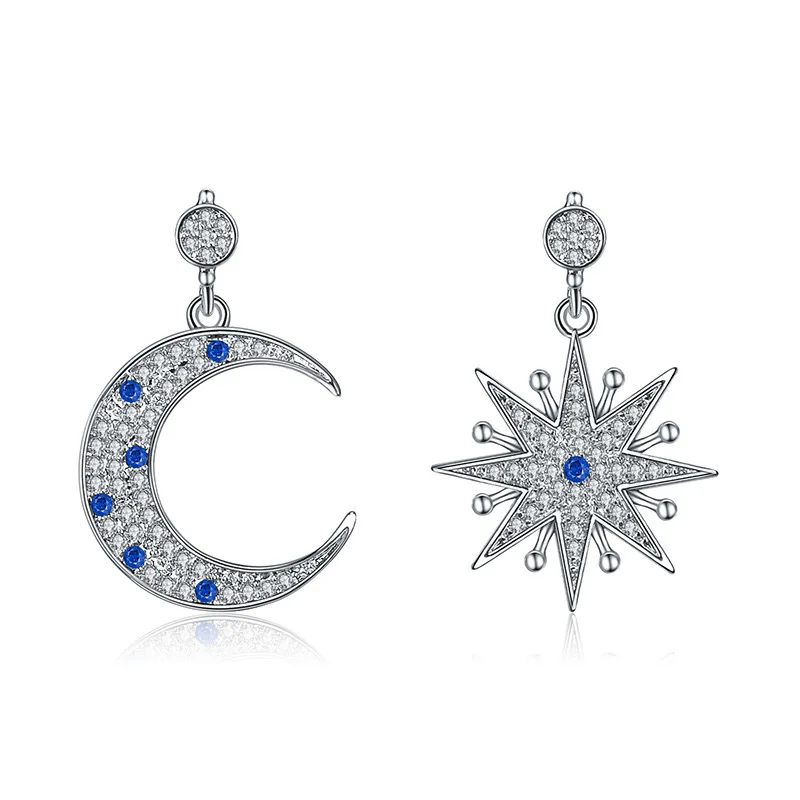 Fashion Zirconia Moon Star Earrings White Gold Silver Color AB Style Asymmetric Jewelry Christmas Gifts SJ110613 ZK20
Fashion Zirconia Moon Star Earrings White Gold Silver Color AB Style Asymmetric Jewelry Christmas Gifts SJ110613 ZK20