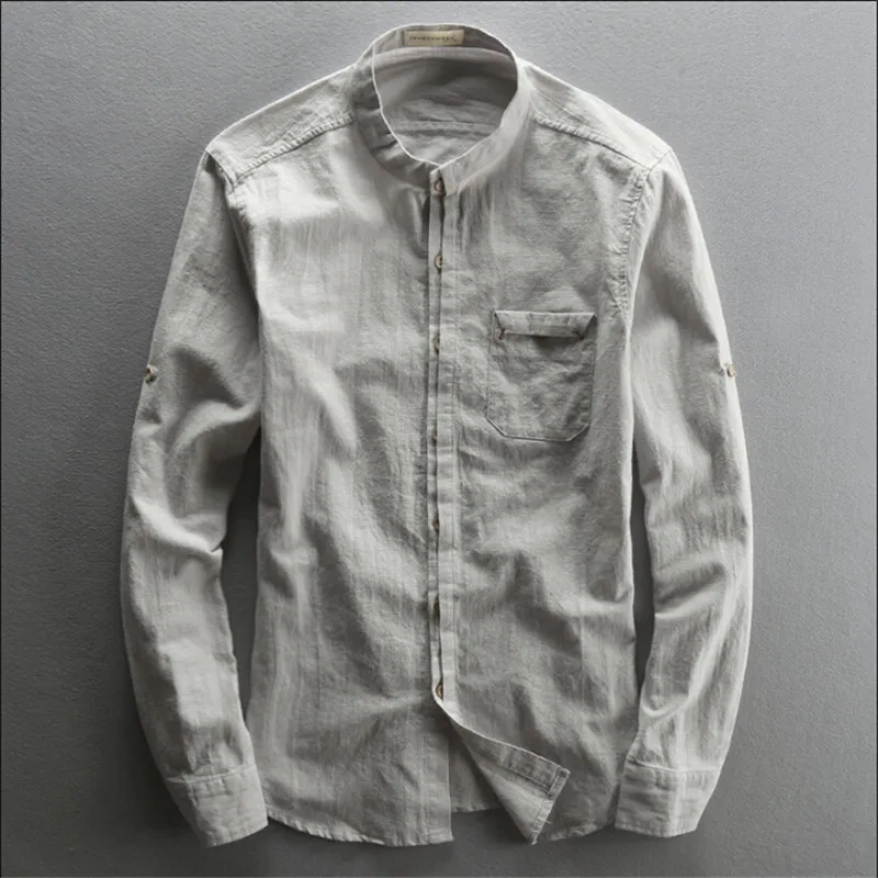 Vintage Cotton And Linen Man Shirt Autumn Spring Summer Long Sleeve Shirts Stand Collar Male Casual Chinese Style Shirts Wt1001
Vintage Cotton And Linen Man Shirt Autumn Spring Summer Long Sleeve Shirts Stand Collar Male Casual Chinese Style Shirts Wt1001